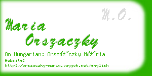 maria orszaczky business card